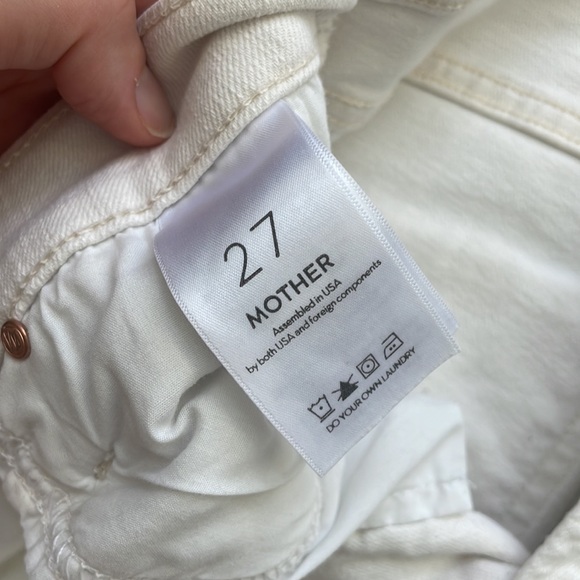 Mother Cream Jeans with Pink and Red Stripe - Picture 5 of 8